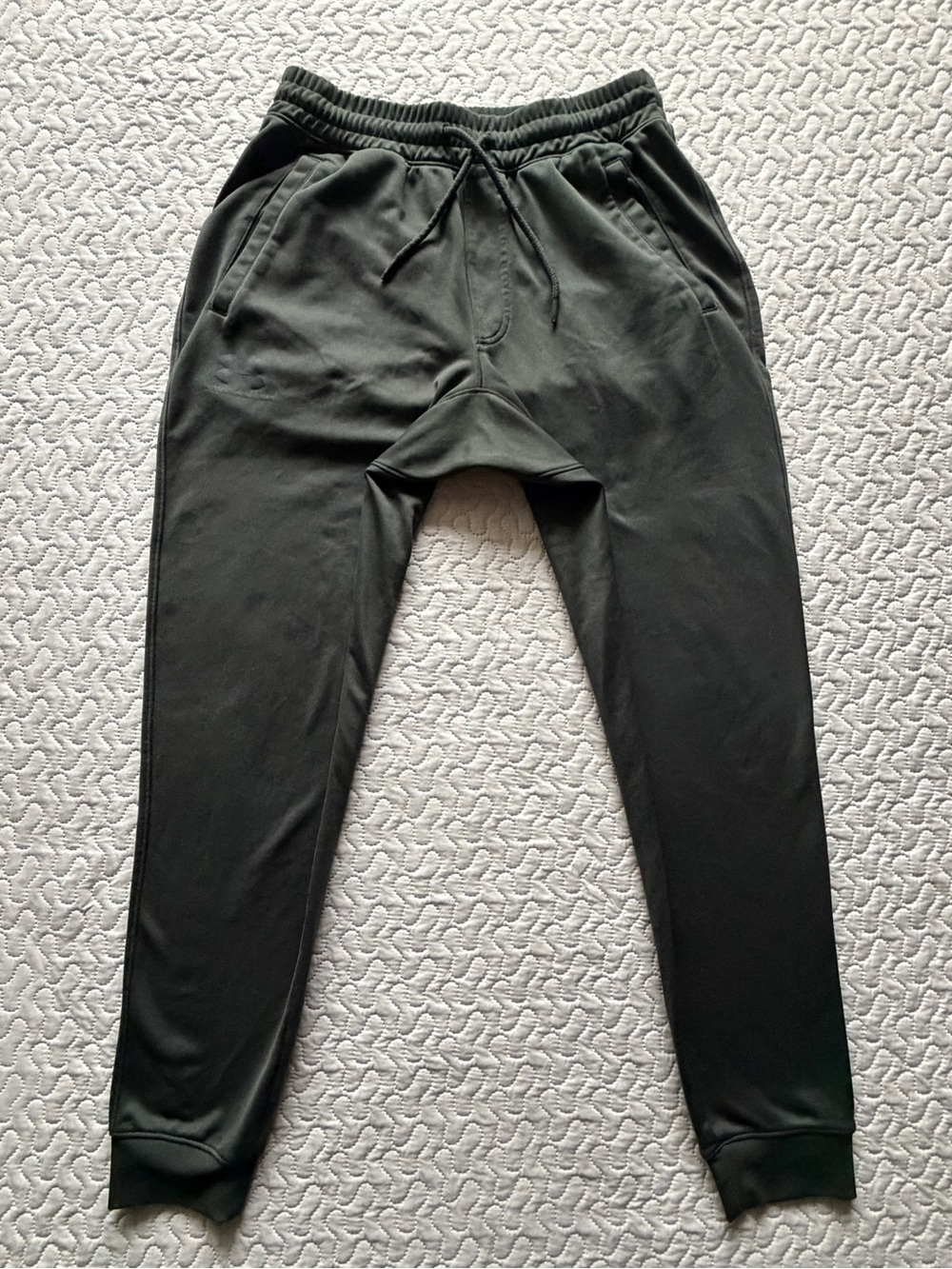 Under Armour Men’s Medium ColdGear Olive Green Tapered Jogger Pants Zip Pocket